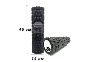 Масажний ролик EasyFit Grid Roller 45 см v.2,1 Чорний