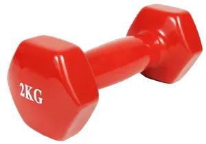 Гантель для фітнесу 2,0 кг EasyFit із вініловим покриттям червона