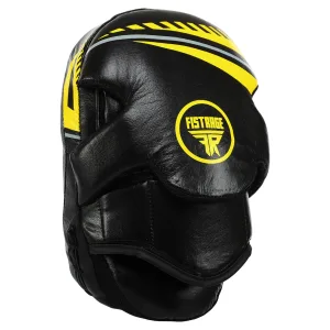 Лапа согнутая для бокса и единоборств FISTRAGE 2 шт чёрный-жёлтый
