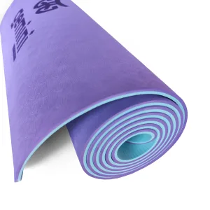 Килимок для фітнесу та йоги Sport TPE+TC 6 мм - фіолетово-м'ятний