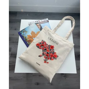 Екошопер BookOpt BK4008 Ukraine маки бежевий