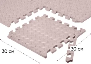 Татамі мат EasyFit 8 шт (30х30х1 см) хвіст ластівки бежевий