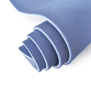 Килимок для фітнесу та йоги Sport TPE+TC 6 мм - блакитно-синій