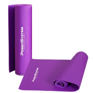 Килимок для йоги та фітнесу Power System PS-4014 PVC Fitness Yoga Mat фіолетовий 173x61x0,6