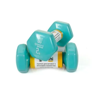 Гантелі Sport для фітнесу з вініловим покриттям 2 шт по 2.0 кг GSD-2.0CYAN
