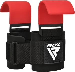 Крюки для тяги на запястье RDX W5 Gym Hook Strap Red Plus