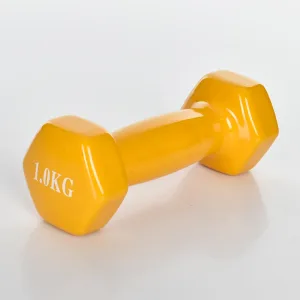 Гантель для фітнесу з вініловим покриттям 2 шт - 1 кг
