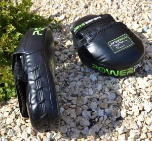 Лапи боксерські PowerPlay 3051 чорно зелені PU [пара]