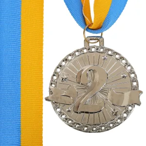 Медалі зі стрічкою 2 місце 6 см