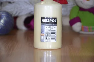 Свічка столова циліндр Bispol sw70/120 011 молочний