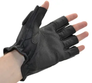 Рукавички тактичні шкіряні без пальців TACTIGEAR PS-8801 Patrol Black - M