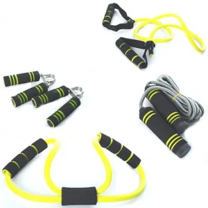 Набір для фитнеса 4в1 з чохлом Profi MS 1542 чорний жовтий