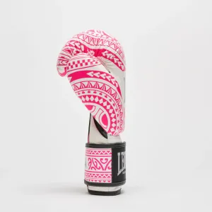 Боксёрские перчатки Leone GN329 HAKA White/Pink 10 унций