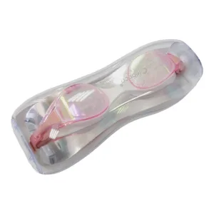 Окуляри для плавання LEACCO хамелеон, біло-рожеві