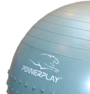 М'яч для фітнесу фітбол напівмасажний PowerPlay 4003 Ø65 cm Gymball Зелений + помпа