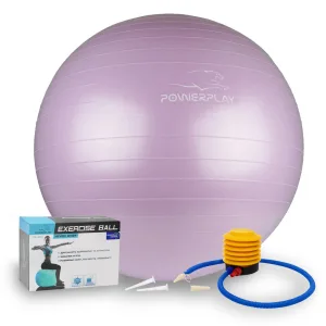 М'яч для фітнесу фітбол PowerPlay 4001 Ø65 cm Gymball ліловий + помпа