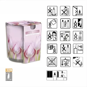 Ароматична свічка в скляному стакані Bispol квіткове щастя (SN 72s-41)