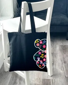 Екошопер BookOpt ВК4058 ведмедик (квіткові мрії) чорний