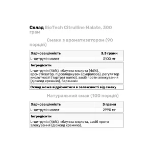Citrulline Malate - 300 г Зелене яблуко