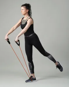 Трубчастий еспандер для фітнесу з ручками U-POWEX Latex Resistance Tube зелений (9 кг)