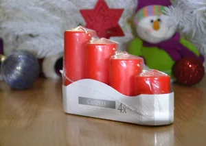 Набір свічок 4 шт. циліндр червоні sw50/4