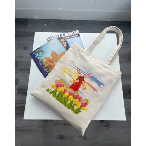 Екошопер BookOpt BK4071 "подорож нідерландами". країна вітряків і тюльпанів" бежевий