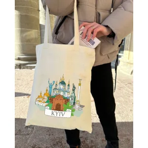 Екошопер BookOpt BK4070 "київські пейзажі" бежевий