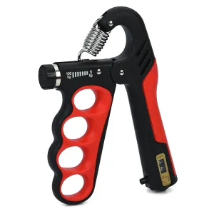 Еспандер кистьовий пружинний з лічильником та регульованим навантаженням 5-100 кг Чорний-Сірий