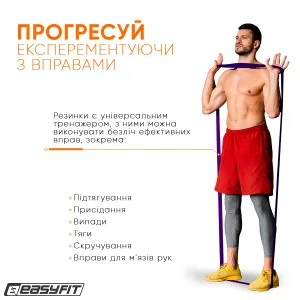Гумова петля EasyFit 15 - 45 кг фіолетова