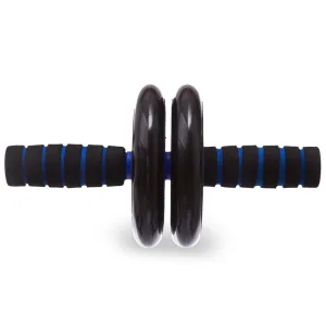 Подвійне пластикове колесо для преса гімнастичний ролик з килимком жовтий