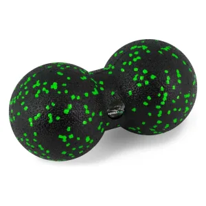 Масажний м'яч подвійний PowerPlay PP-4353 Epp foam Арахіс ball d12*24 cm. Чорно/Зелений