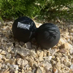 Масажний силіконовий подвійний м'яч PowerPlay PP-4355 Silicone Lacrosse Peanut Ball (6,3*12,6 см.) чорний