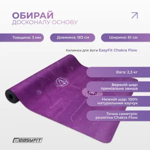 Yoga Mat EasyFit Chakra Flow (Suede-Rubber)