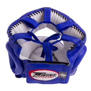 Шолом боксерський з бампером шкіряний TWINS HGL10 синій - M