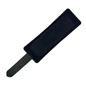 Манжет (ремінь) для силової тяги на гомілку та зап'ястя шкіряний 1 шт чорний