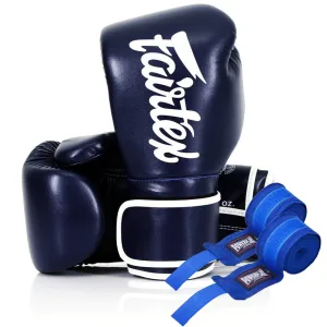 Боксерські рукавиці Fairtex BGV14 Blue 16 унцій (бинти в комплекті)