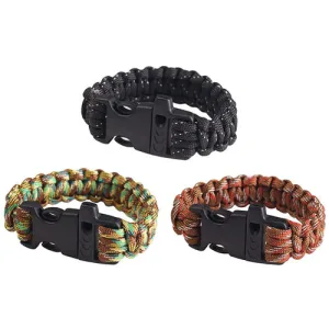 Браслет виживання з кресало, карбін, свисток 220x2 см жовтий