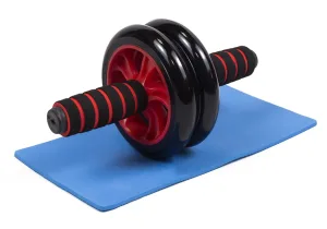 Ролик для пресу подвійний EasyFit з килимком червоний