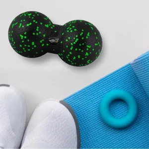 Масажний м'яч подвійний PowerPlay PP-4352 Epp foam peanut ball (d8*16cm.) чорно/зелений