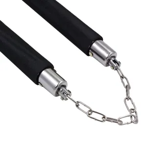 Нунчаку тренувальні з ланцюгом - чорний червоний