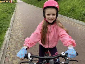 Велорукавички PowerPlay 001 фламінго блакитні XS до 5 років