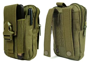 Подсумок-органайзер для телефона, документов и личных вещей олива (тактический утилитарный, на РПС, пояс, жилет, ремень, MOLLE)
