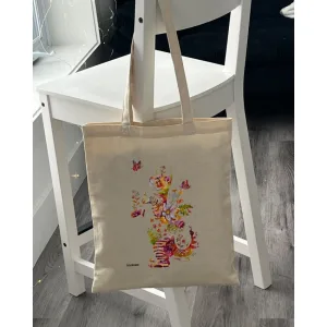 Екошопер BookOpt BK4050 грайливий кіт з метеликом бежевий