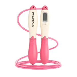 Скакалка з лічильником PowerPlay 4216 Jump Rope Рожева 2,8 см.