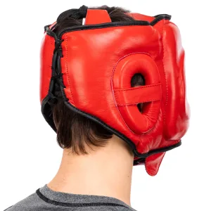 Шолом боксерський з бампером шкіряний TWINS STEEL FRAME Червоний L