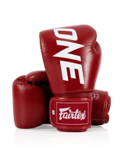 Боксерські рукавиці Fairtex BGV1-ONE (натуральна шкіра) Red 10 унцій (бинти в комплекті)