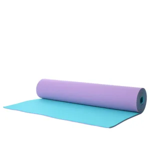 Килимок для фітнесу та йоги TPE+TC TPE-6PBL 183 см 61 см 6 мм лілово-блакитний