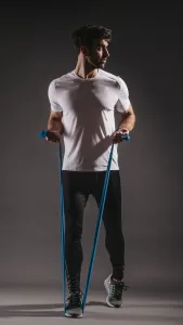 Стрічка-еспандер для фітнесу та реабілітації U-POWEX Fitness band 0,4мм. (6,8 кг) Blue