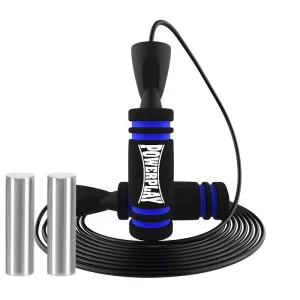 Скакалка швидкісна PowerPlay 4212 X ROPE з обтяжувачами Чорно/Темно синя (120г*2) 3м.