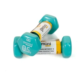 Гантелі Sport для фітнесу з вініловим покриттям 2 шт по 0.5 кг GSD-0.5CYAN